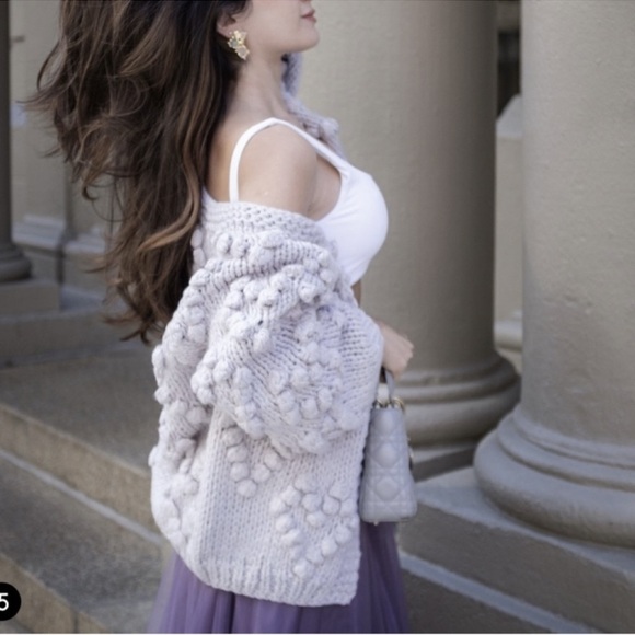 NWT CHICWISH HAND KNIT YOUR LOVE CARDIGAN SWEATER
PALE LAVENDER M/L - Picture 6 of 6